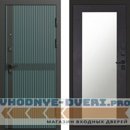 Входная дверь ГРАУНД Velutto Verde Бетон Зеркало триумф венге